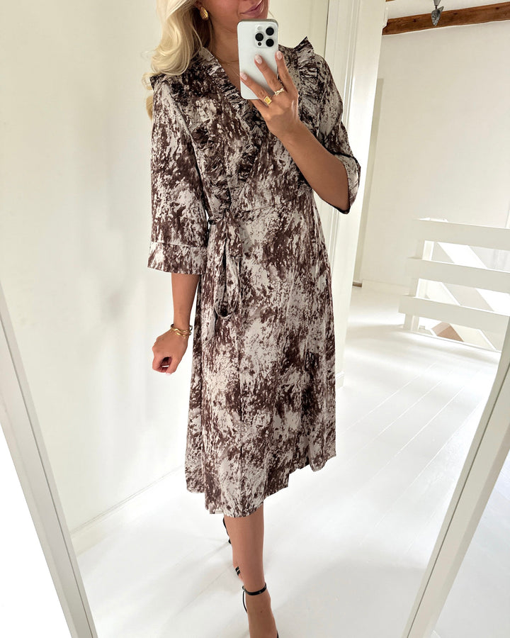 Love&Divine kjole love1381 brown graphic