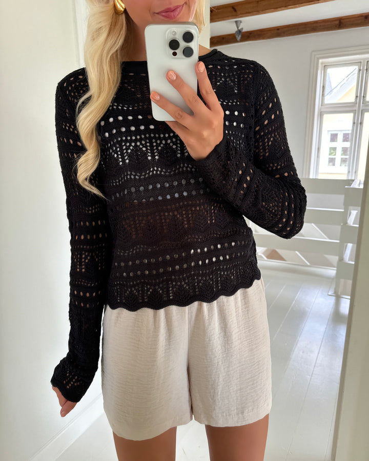 JDY bluse sun lay ls boatneck black