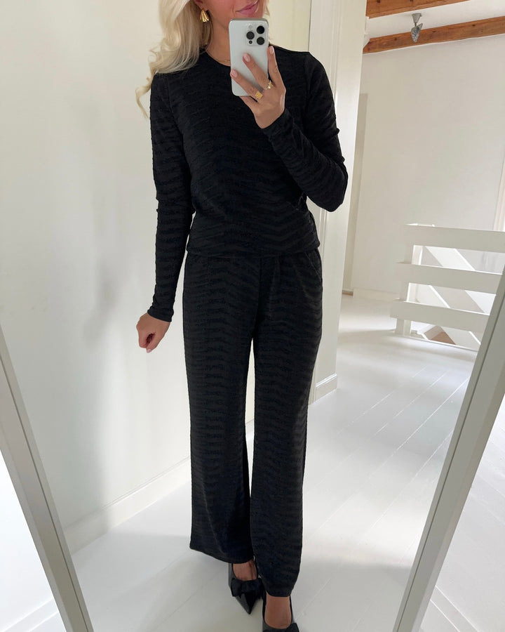 Sister's Point bluse vixa-ls2 black zebra glitter