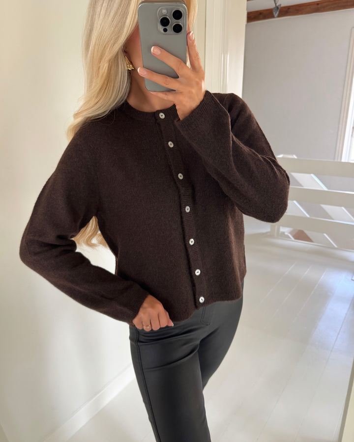 Only striktrøje simoni ls o-neck coffee bean/melange