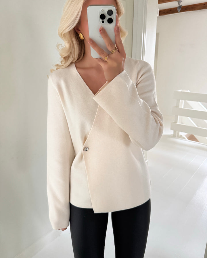 JDY cardigan prime life ls v-neck whitecap gray