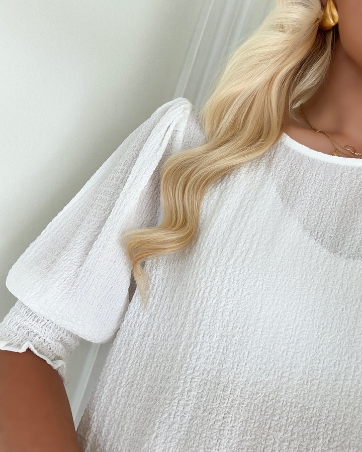 Vero Moda bluse nina 2/4 midi bright white