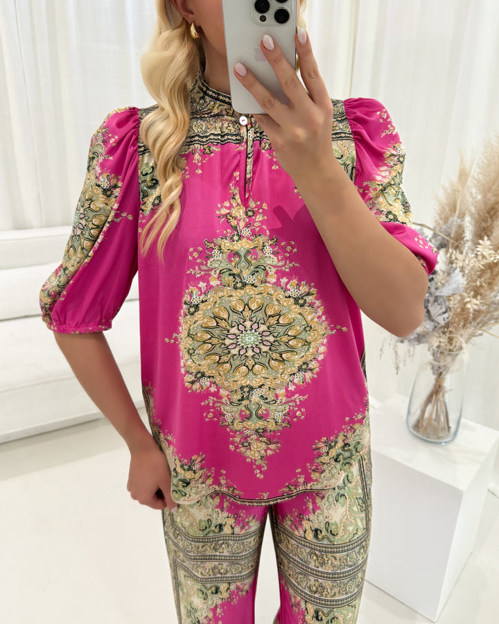 Love&Divine bluse love910-8 pink paisley