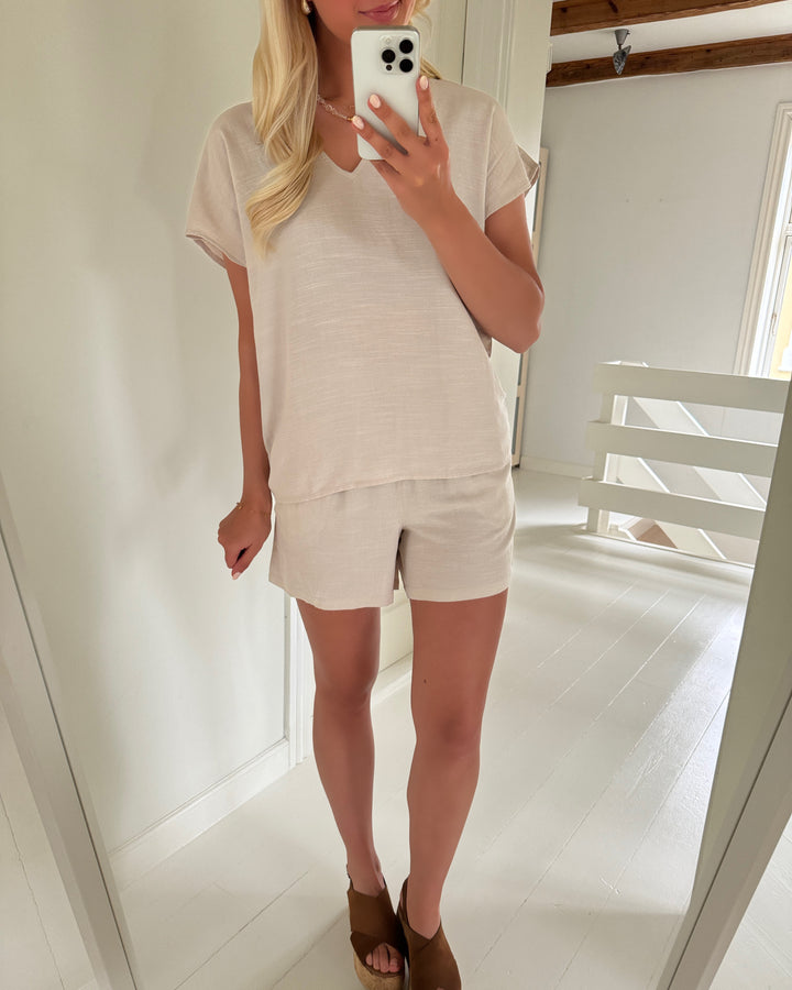 JDY top caya lion linen ss moonbeam