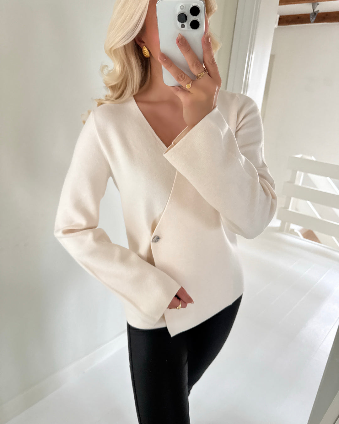 JDY cardigan prime life ls v-neck whitecap gray