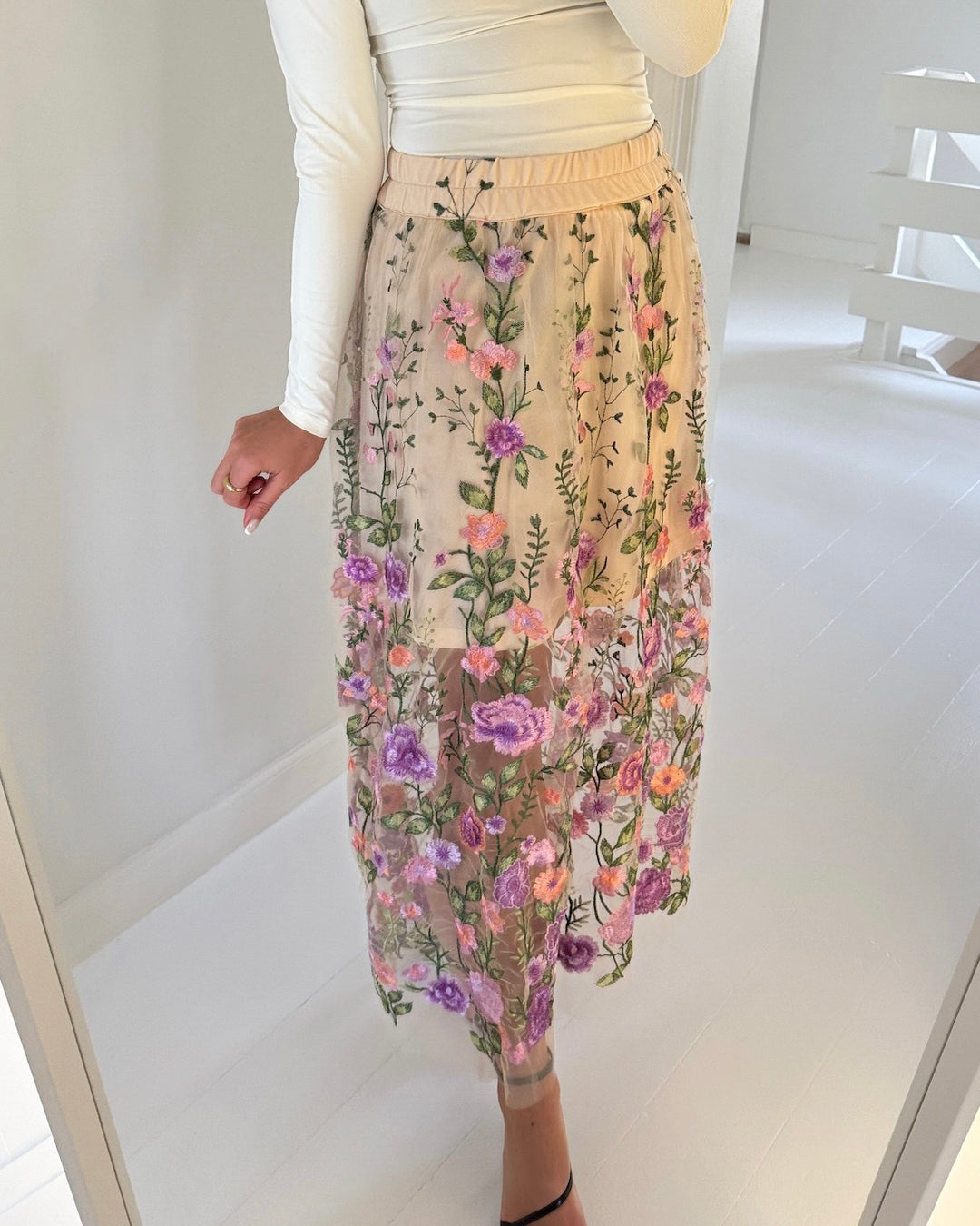 A-View nederdel fuschia green/purple