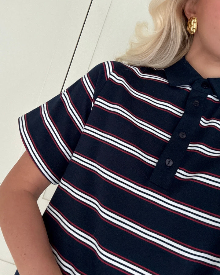 Love&Divine kjole love1349 navy/stripe