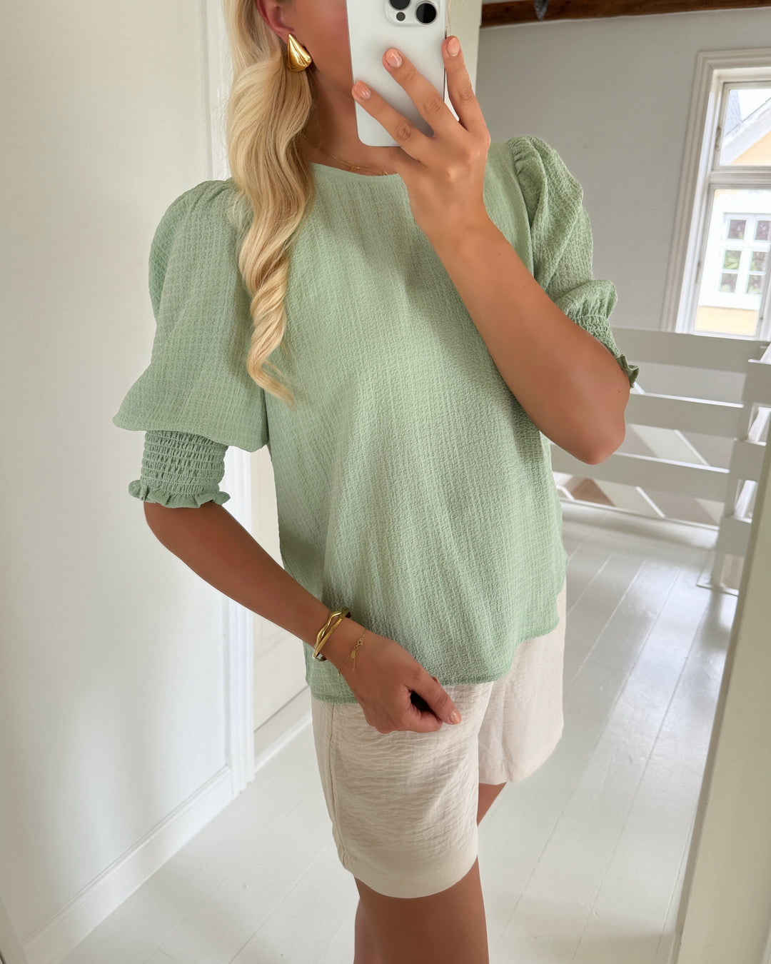 Vero Moda bluse nina 2/4 midi smoke green