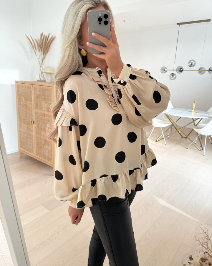 Love&Divine bluse love1034-4 cream dot