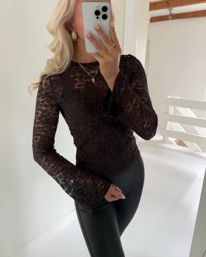 Vero Moda bluse kanya ls o-neck chocolate torte