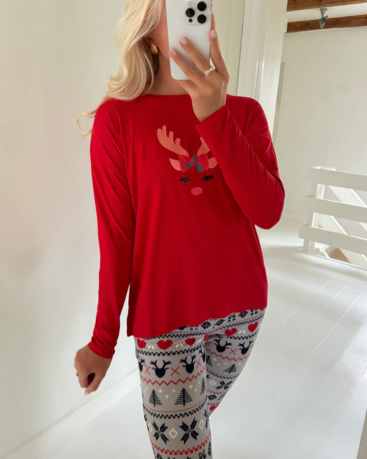 Liberté bluse alma red xmas voksen