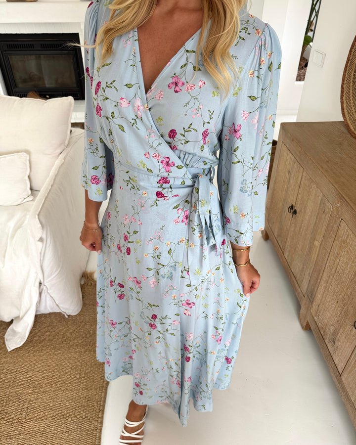 Y.A.S kjole savanna 3/4 wrap long skyway botalia - FORUDBESTILLING LEV. UGE 17/18