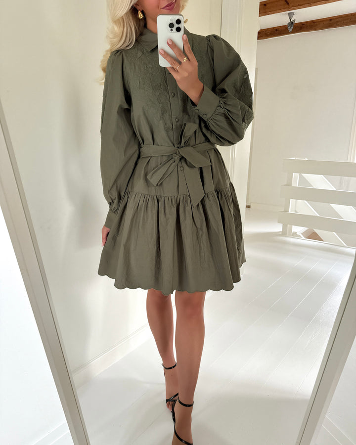 Y.A.S kjole willo ls shirt dusty olive