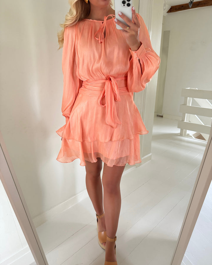 Vero Moda kjole elisa ls detail short orange chiffon