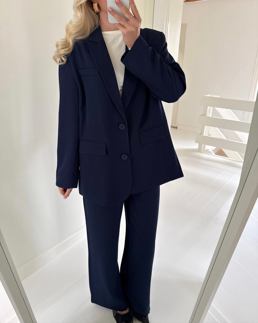 Pieces bukser kamil hw wide maritime blue - FORUDBESTILLING LEV. UGE 11