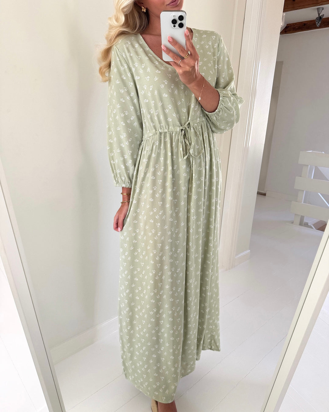 JDY kjole sezen life 3/4 maxi lint/cloud dancer ditsy flower