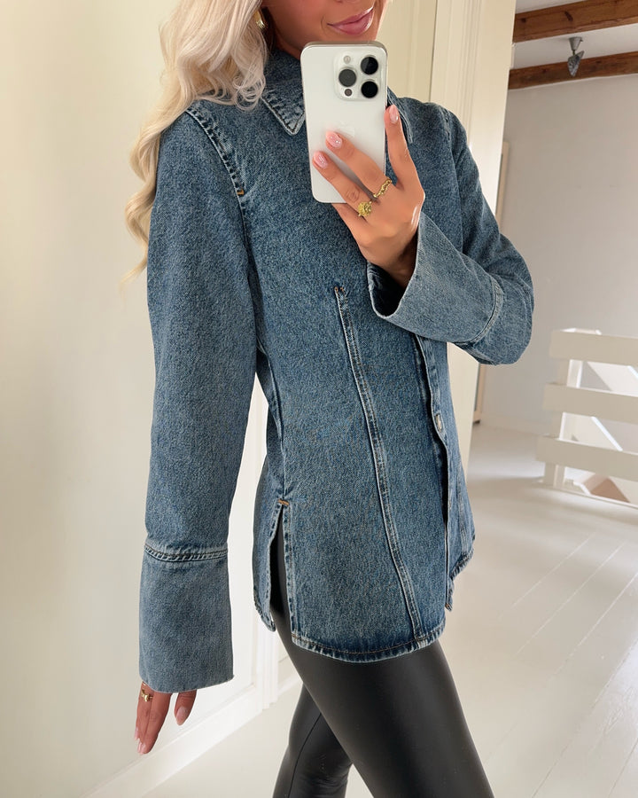 Only skjorte nara ls fitted medium blue denim