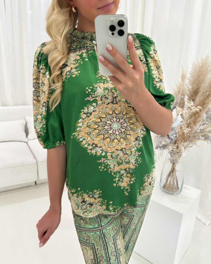 Love&Divine bluse love910-8 green paisley