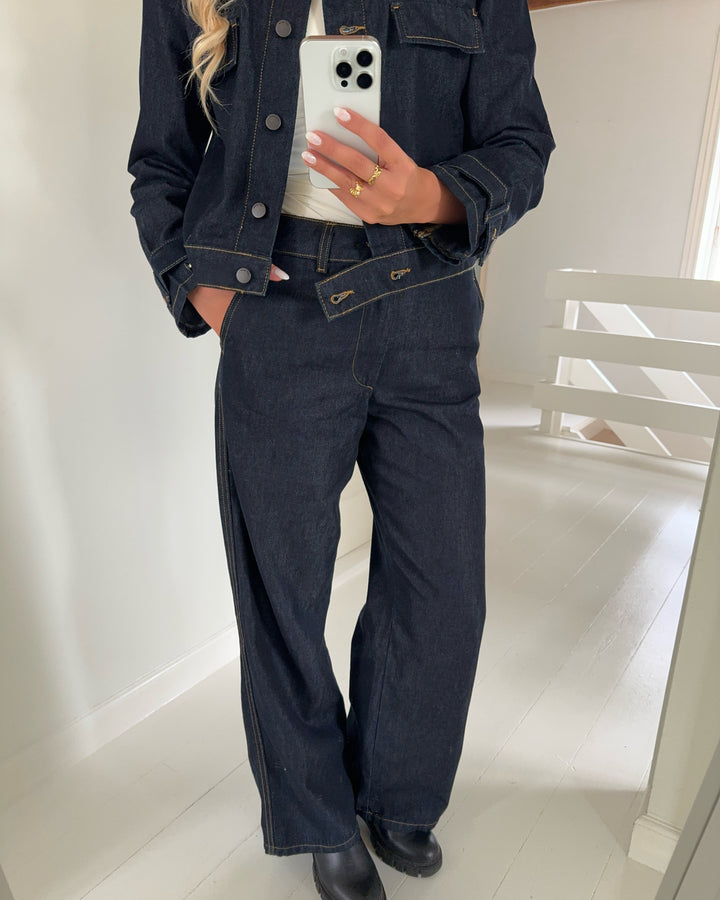 JDY jeans new sansa hw straight dark blue denim