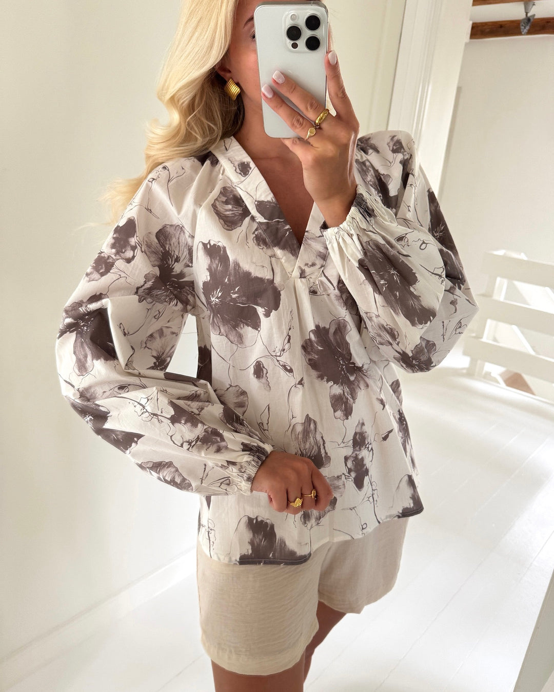 Love&Divine bluse love1528 brown flower