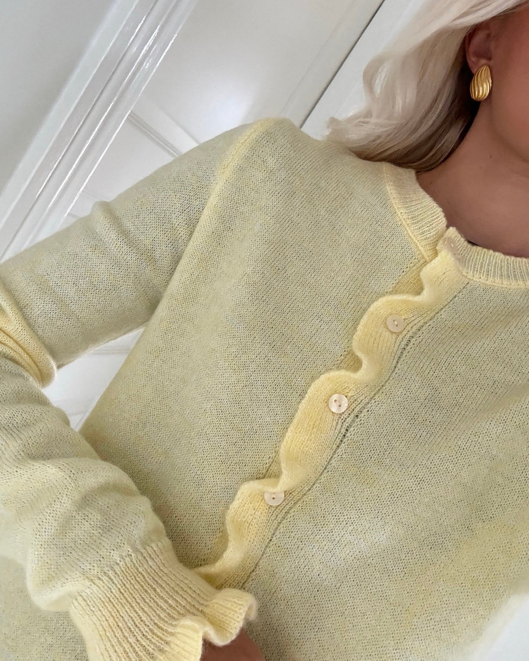 JDY cardigan letty l/s on frill knt yellow/melange