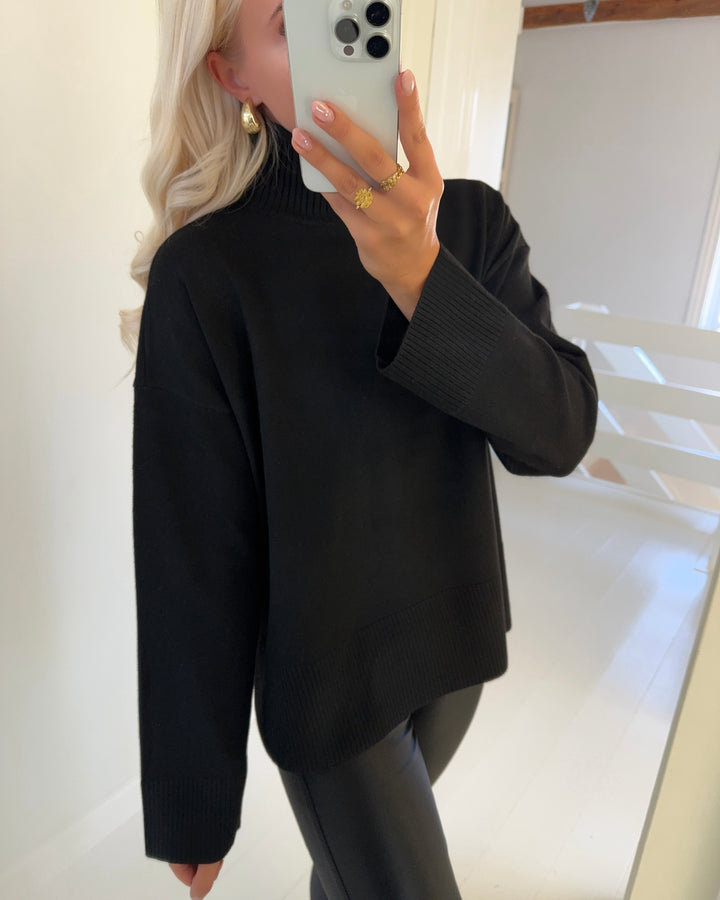 Only sweater coco life ls high neck cc knit black