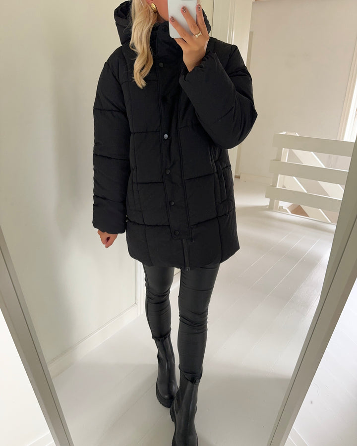 JDY jakke wonder long hood black