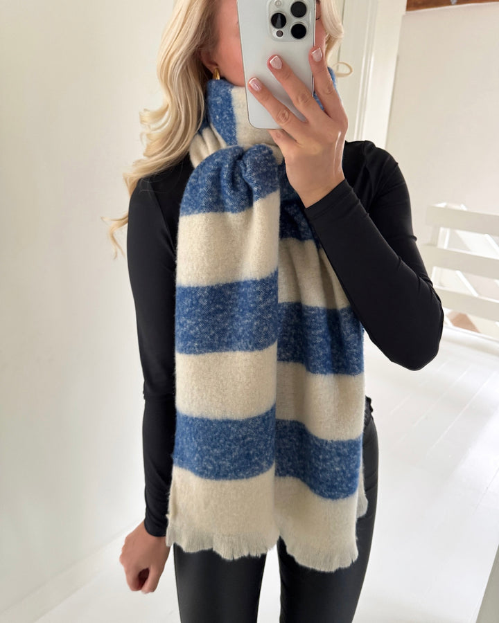 Sister's Point halstørklæde scarf-495 l.beige/cobalt