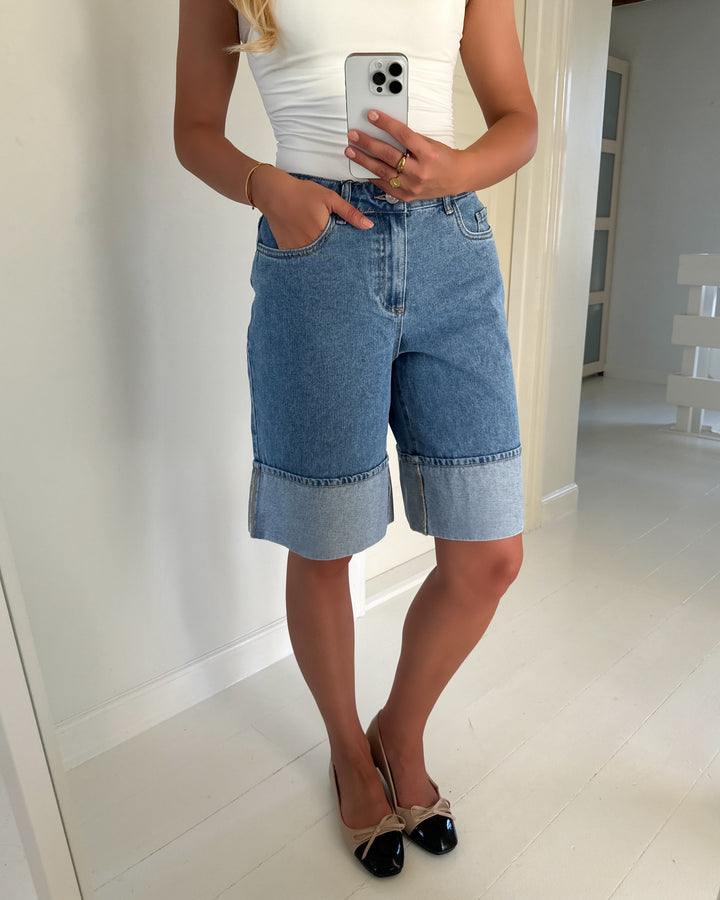 Pieces jorts mindy mw denim d2d light blue denim
