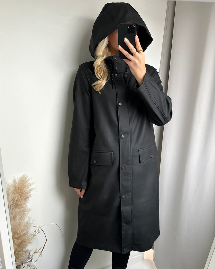 Vero Moda regnjakke malou coated black