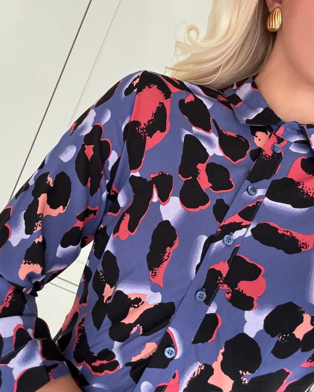 Y.A.S kjole savanna long shirt skipper blue/liro