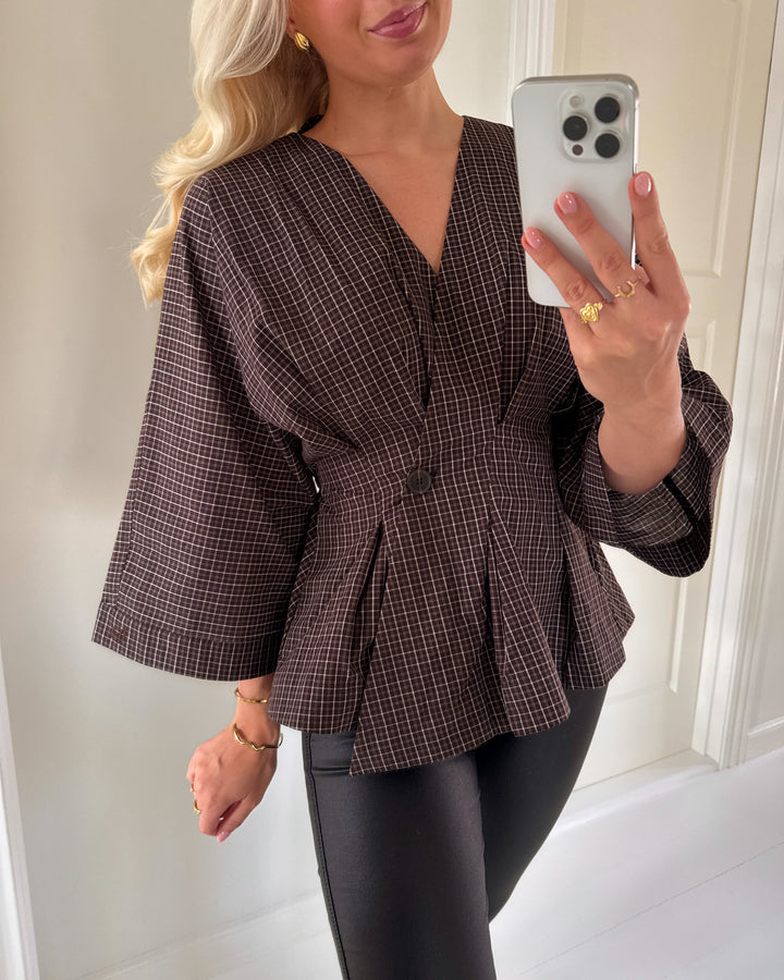 Love&Divine bluse 1510-1 brown check