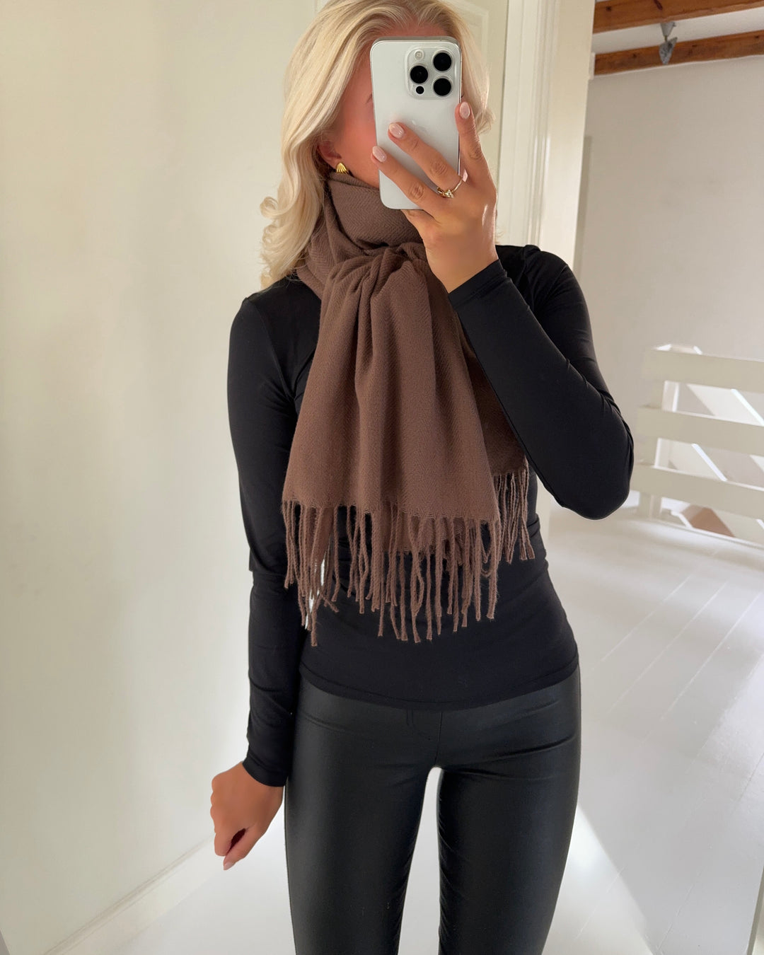 Vero Moda halstørklæde ellen woven brown lentil