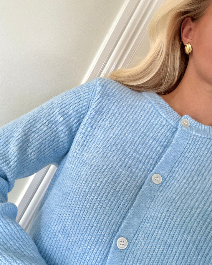 Pieces cardigan silly ls o-neck knit cashmere blue melange