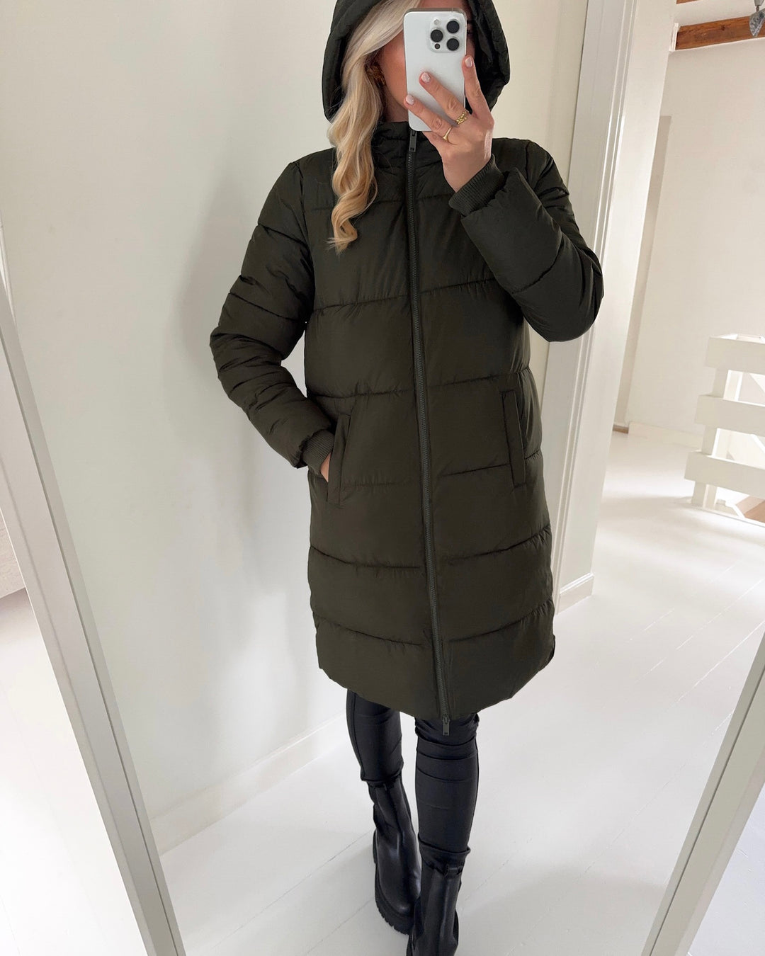 Pieces jakke bee long puffer forest night