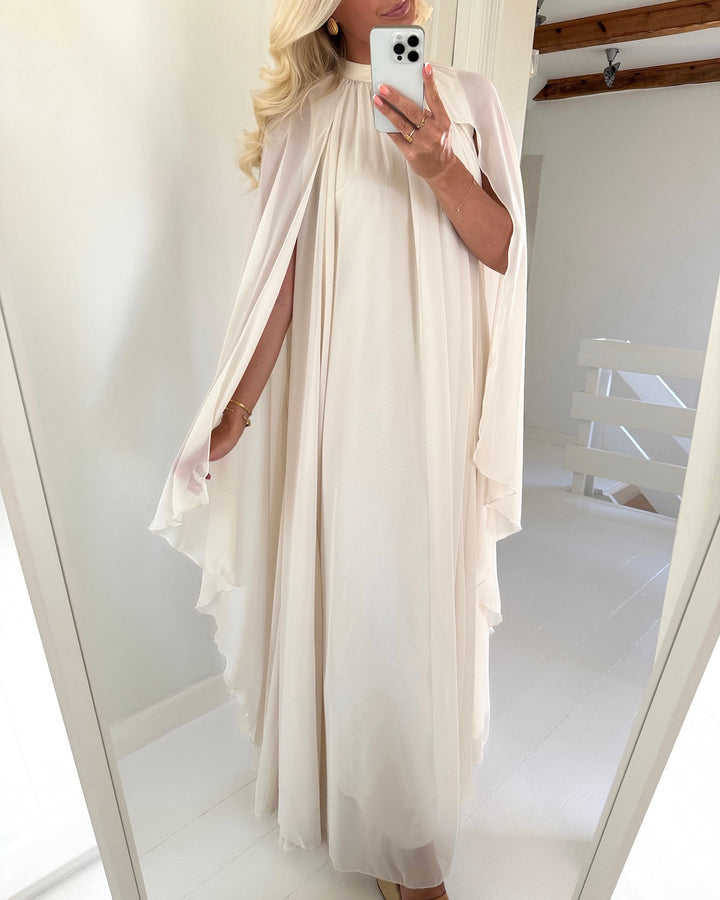 Vero Moda kjole jasmine train sleeves maxi birch