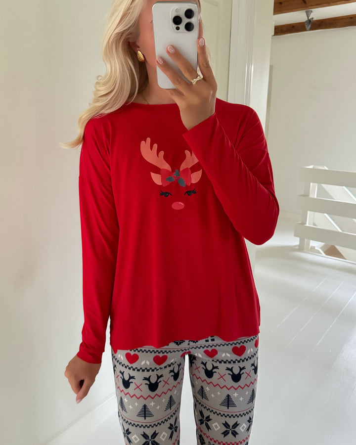 Liberté bluse alma red xmas voksen