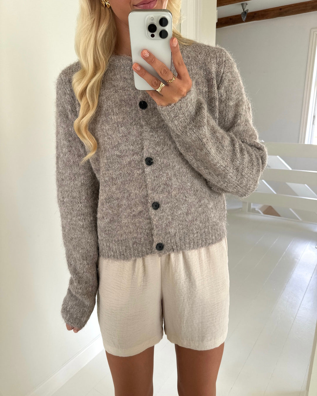 Vero Moda cardigan novah ls o-neck button ga noos fossil melange