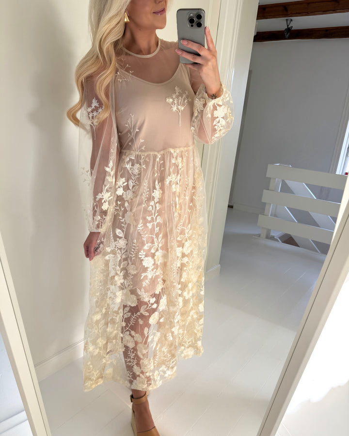 A-View kjole fuschia pale yellow