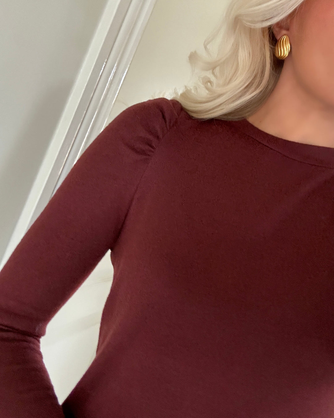 JDY bluse tonsy ls puff sleeve rum raisin