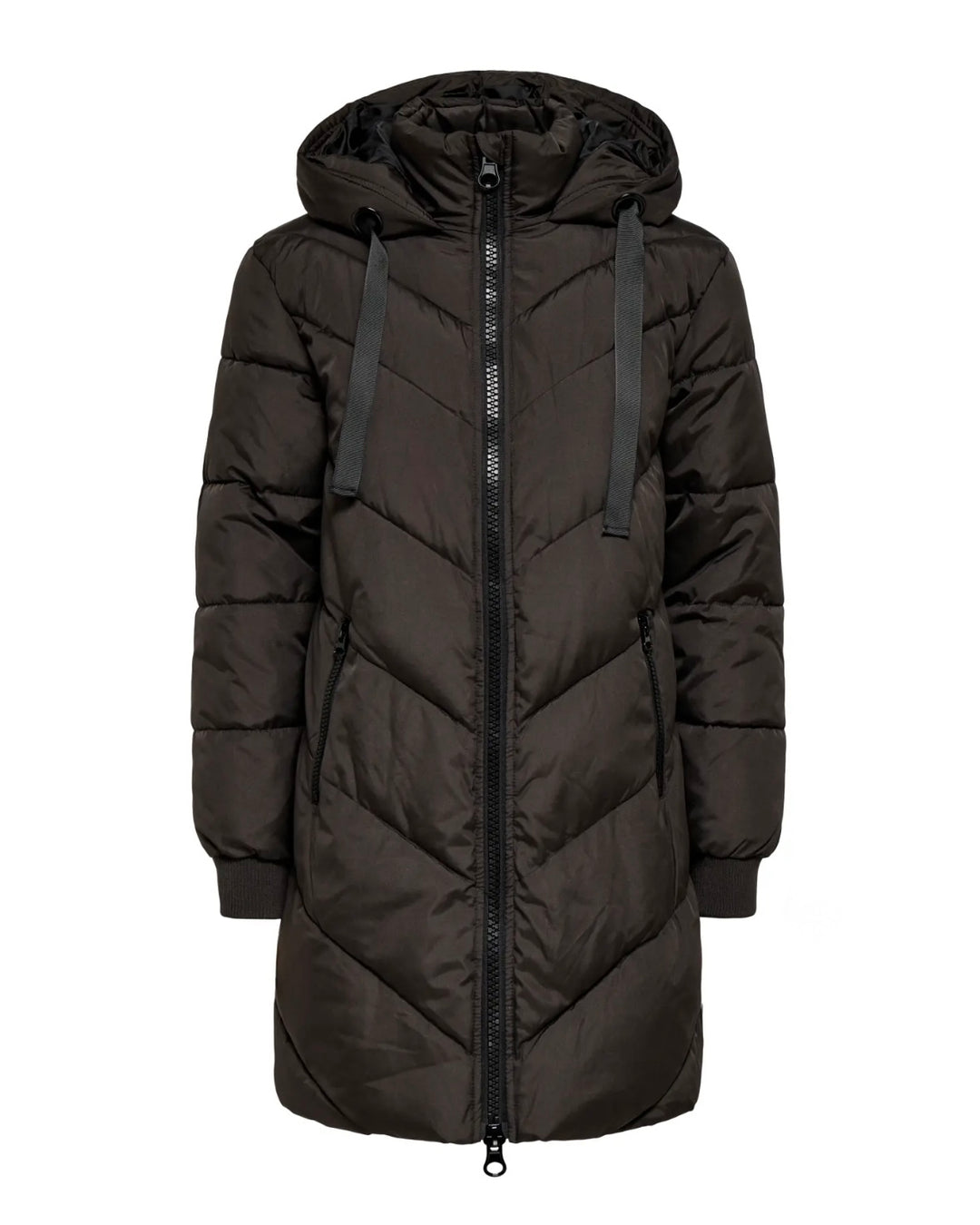 JDY jakke skylar life hood chocolate torte/black