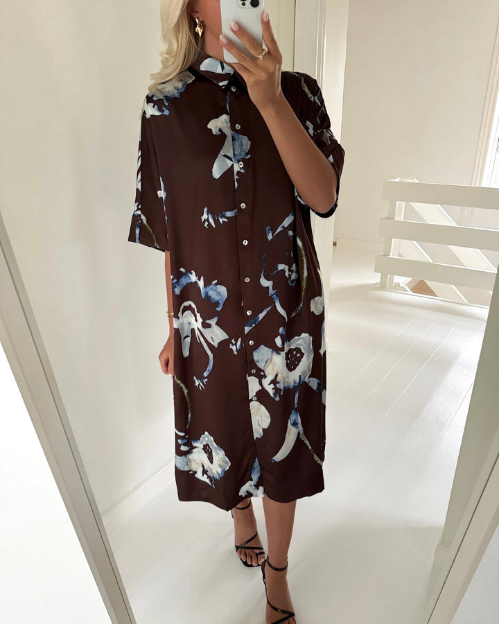 Love&Divine skjortekjole love1387-1 choco/blue