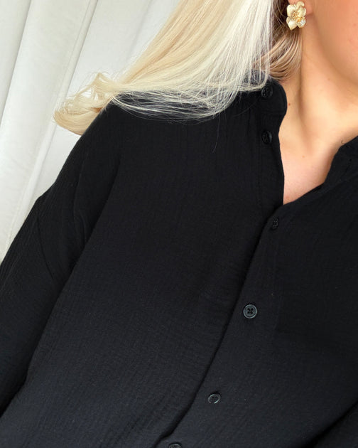 Vero Moda skjortekjole natali 3/4 black – Dressforsuccess