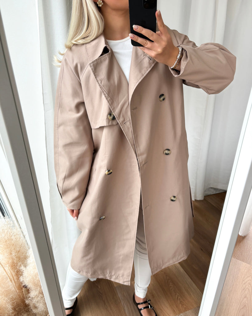 VERO MODA Dames Vmneel Long Trenchcoat, havermout, XL VERO MODA Dames Vmneel Long Trenchcoat, havermout, XL
