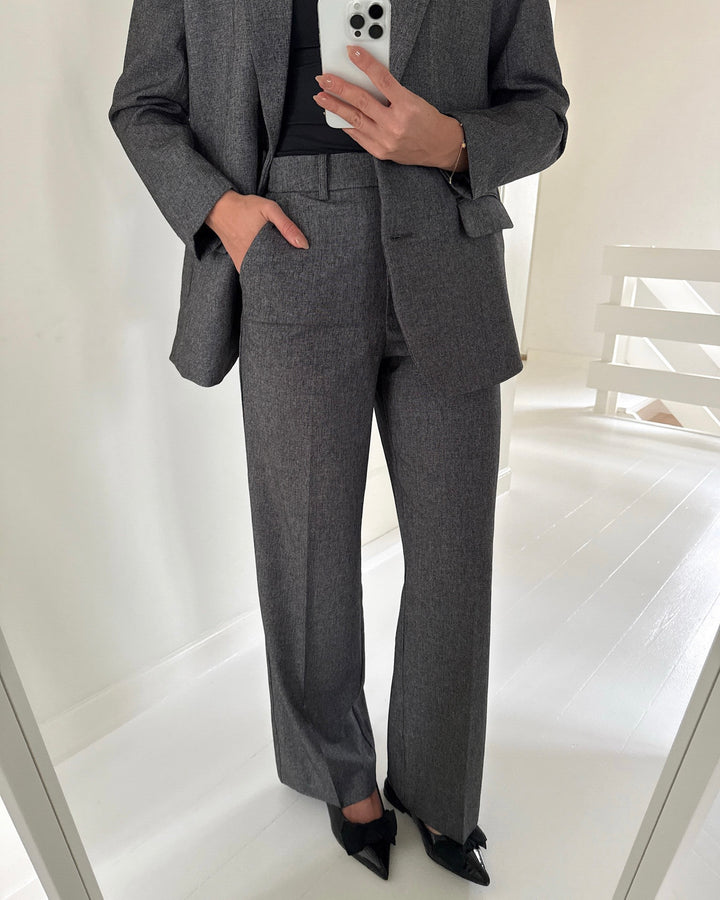 JDY bukser bloom siri hw straight black/white salt & pepper