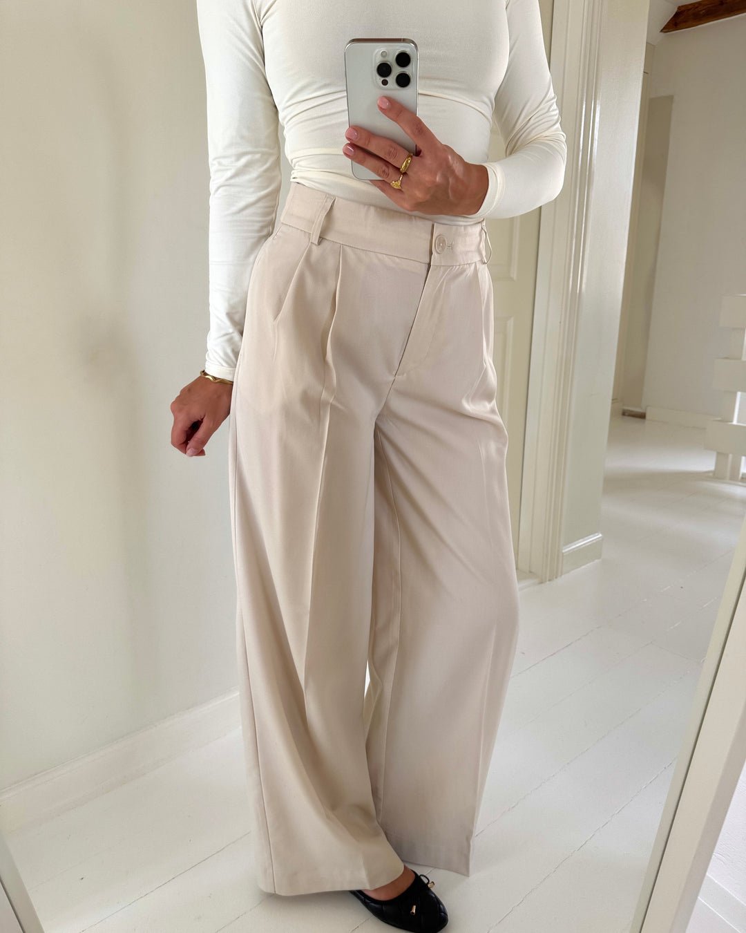 Vero Moda bukser nille hw wide oatmeal
