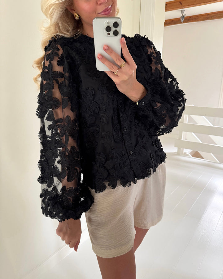 Y.A.S skjorte karly ls black