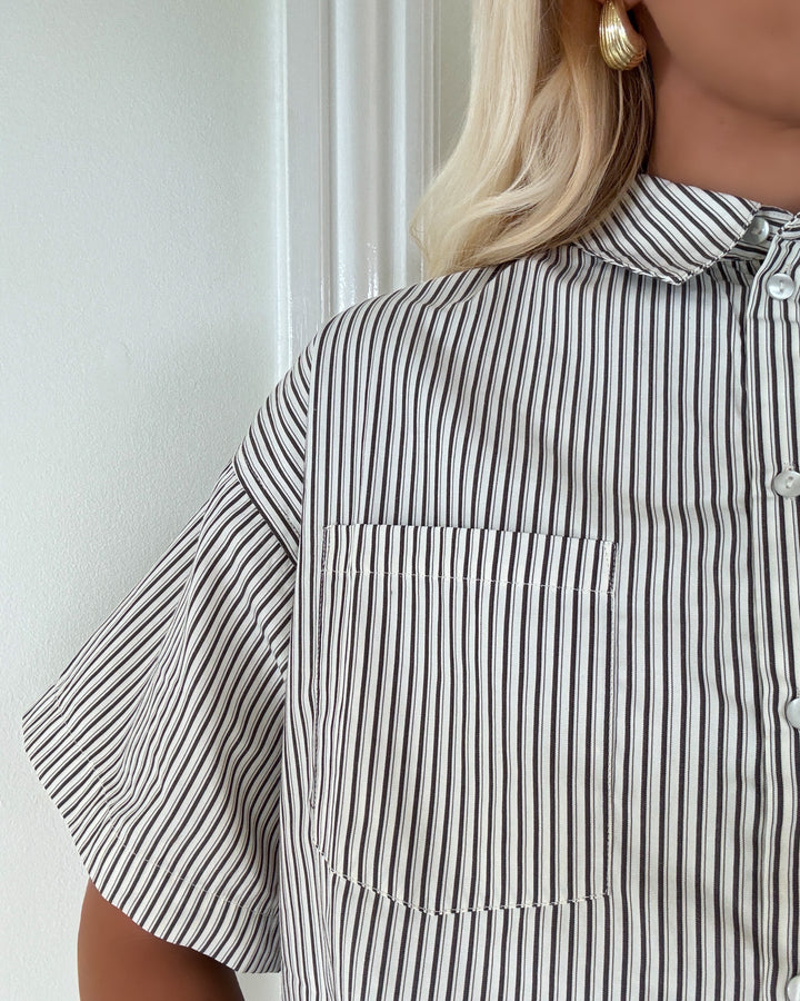 Pieces skjorte femme ss loose wvn d2d birch/delicioso