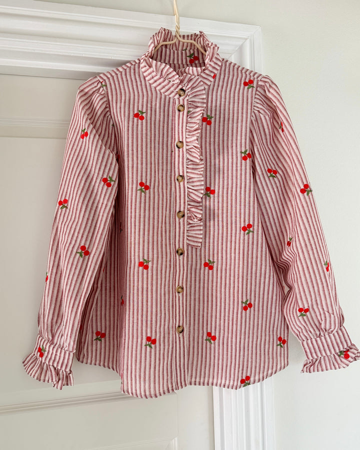 Stories from the Atelier skjorte winter garden off white/red