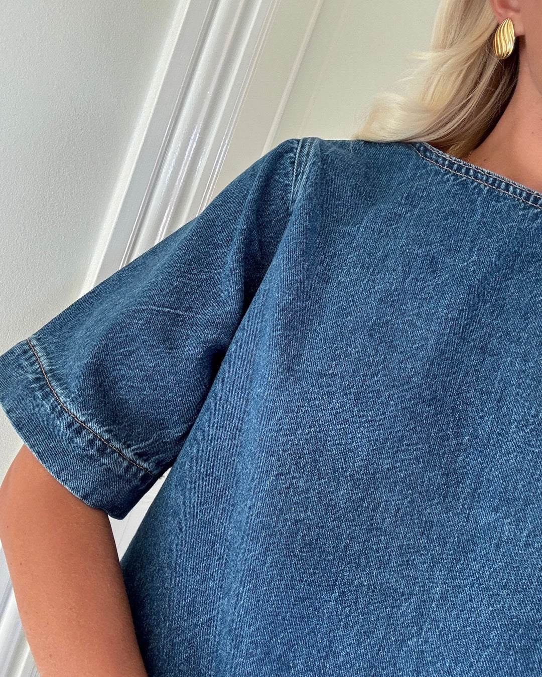 Only top gigi ss denim medium blue denim